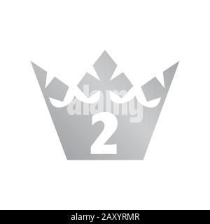 Silver crown icon / 2nd place Stock Vector