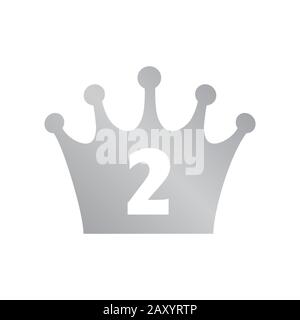 Silver crown icon / 2nd place Stock Vector