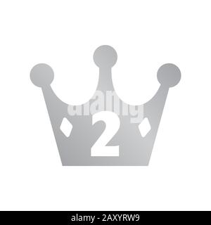Silver crown icon / 2nd place Stock Vector