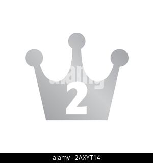 Silver crown icon / 2nd place Stock Vector