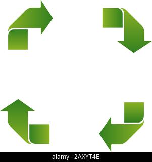 4 steps rectangle template illustration / blank, design space ( recycle,ecology etc.) Stock Vector