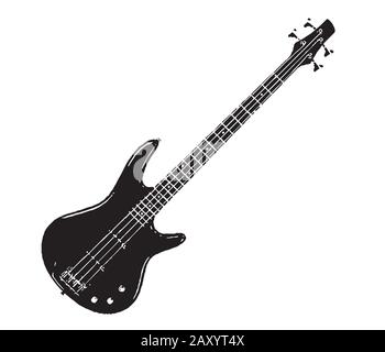 electric bass vector illustration Stock Vector