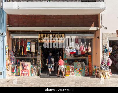 Tourist souvenir shop, Santo Domingo, Dominican Republic. Stock Photo