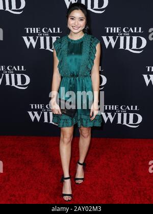 Hollywood, United States. 13th Feb, 2020. HOLLYWOOD, LOS ANGELES, CALIFORNIA, USA - FEBRUARY 13: Ashley Liao arrives at the World Premiere Of 20th Century Studios' 'The Call Of The Wild' held at the El Capitan Theatre on February 13, 2020 in Hollywood, Los Angeles, California, United States. (Photo by Xavier Collin/Image Press Agency) Credit: Image Press Agency/Alamy Live News Stock Photo