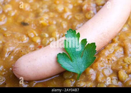 Viennese on bean soup Stock Photo