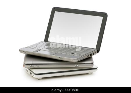 Netbooks isolated on the white background Stock Photo