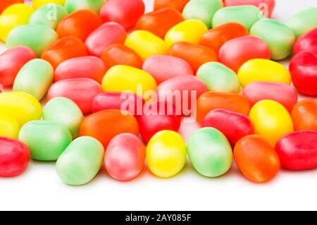 Various Jelly Beans Isolated On The White Background Stock Photo - Alamy