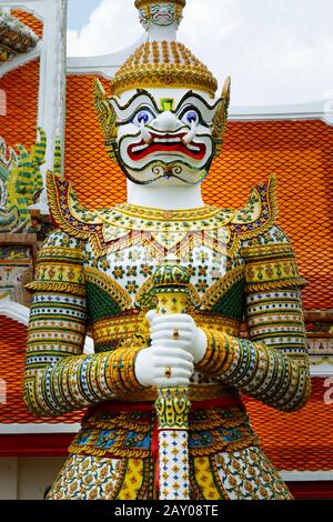 statue of hanuman in buddhist temple -thailand Stock Photo