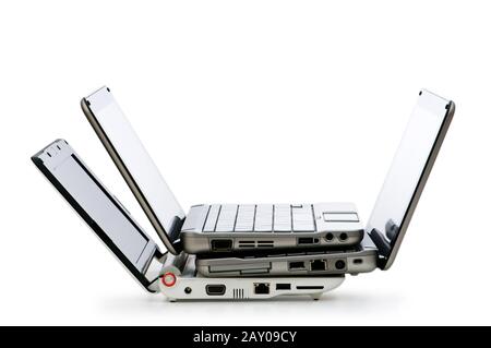 Stylish netbook isolated on the white background Stock Photo