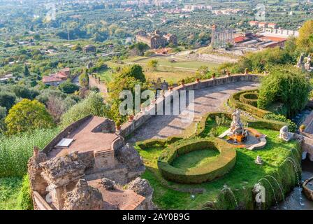 Famous Italian Renaissance Villa D'este fountain and garden in Tivoli, Lazio region, Italy Stock Photo