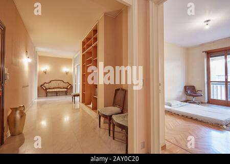Corridor and bedroom view in apartment interior Stock Photo