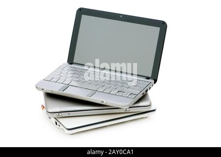 Stylish netbook isolated on the white background Stock Photo