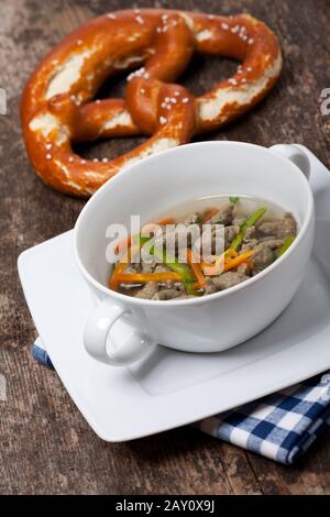 Bavarian Liver Late Reading Soup Stock Photo