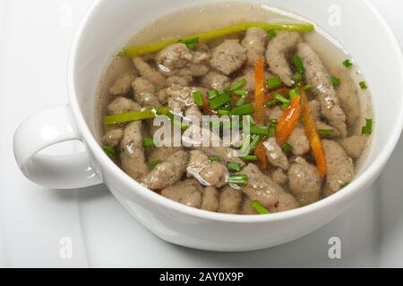 Bavarian Liver Late Reading Soup Stock Photo