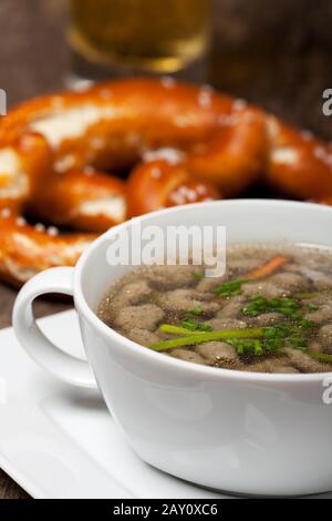 Bavarian Liver Late Reading Soup Stock Photo