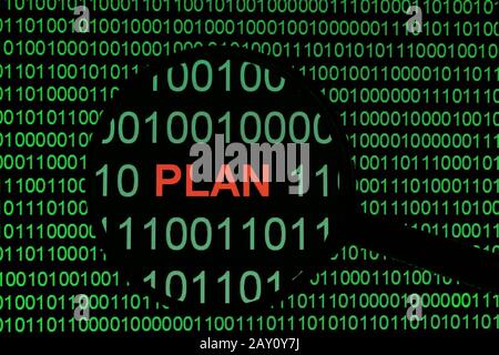 Plan on binary dat Stock Photo