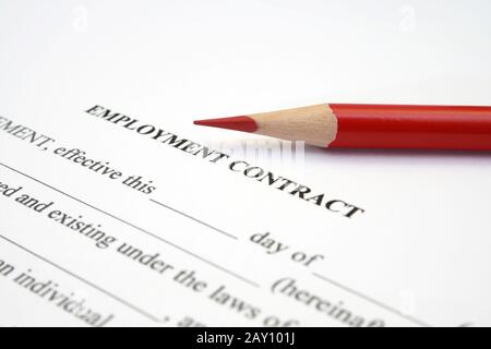 Employment contract Stock Photo