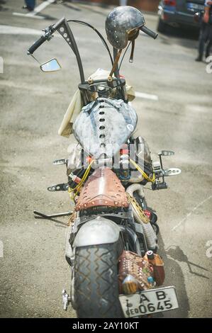 Tbilisi / Georgia September 29, 2019 - The Distinguished Gentleman’s Ride unites classic and vintage style motorcycle riders to raise funds and awaren Stock Photo