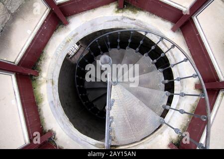 Spiral staircase seen from above Stock Photo