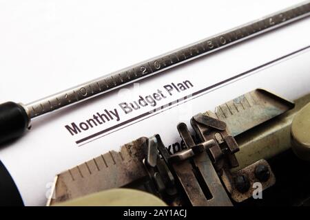 Monthly budget plan Stock Photo