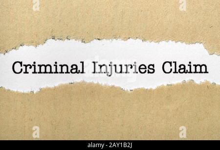 Criminal injuries claim Stock Photo