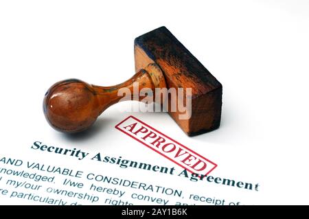 Security assignment agreement Stock Photo - Alamy