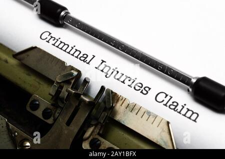 Criminal injury claim Stock Photo