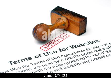 Terms of use websites Stock Photo