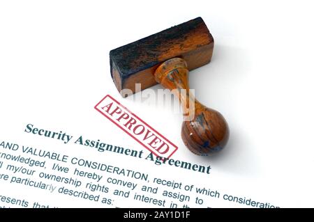 Security assignment agreement Stock Photo - Alamy