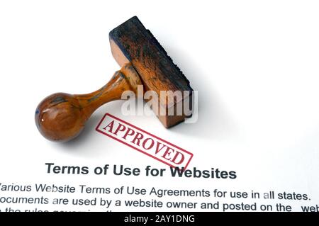 Terms of use websites Stock Photo