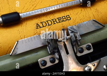 Address on typewriter Stock Photo