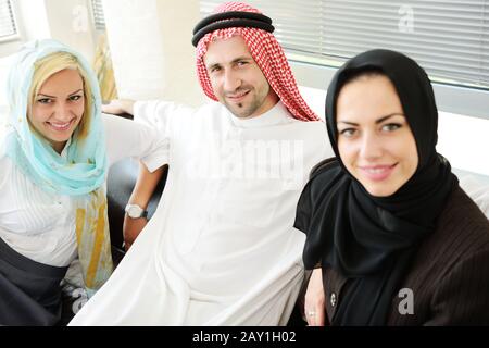 Group of multi ethnic business people at work Stock Photo