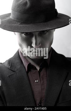 Man with a hat looking at camera Stock Photo