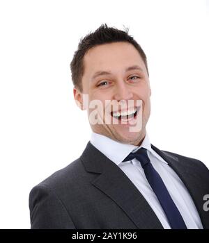 Businessman laughing Stock Photo