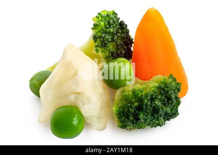 Pile of mixed vegetables isolated on white. Stock Photo