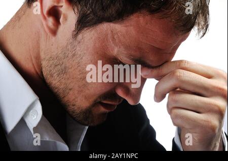 Desperate man with problems Stock Photo