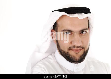 Arabic man portrait isolated Stock Photo