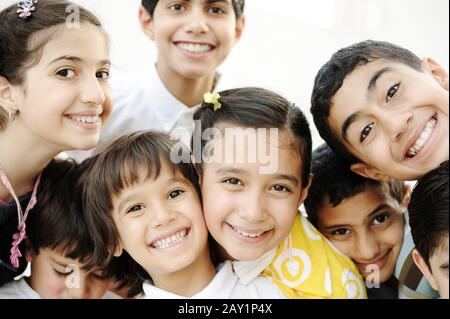 Group of happy children Stock Photo