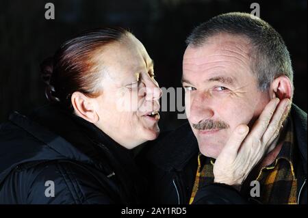 Senior man and woman Stock Photo