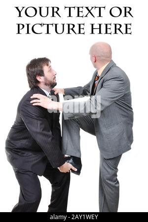 Two young attractive businessmen hiking up Stock Photo