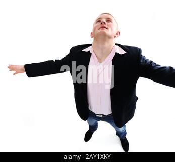 Young business man wearing suit Stock Photo