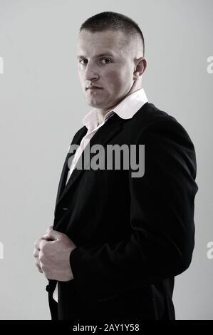 Young business man wearing suit Stock Photo
