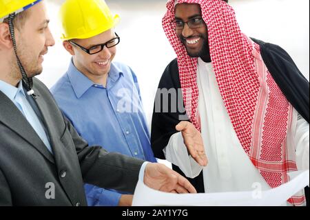 Business people having consultanting about new project at Middle east Stock Photo