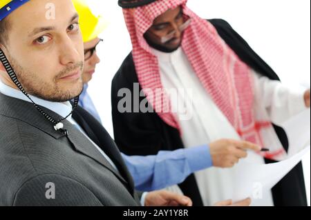 Business people having consultanting about new project at Middle east Stock Photo