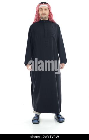 Man wearing arabic middle eastern traditional clothes Stock Photo
