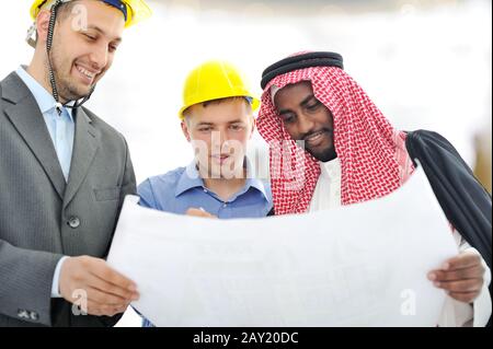 Business people having consultanting about new project at Middle east Stock Photo