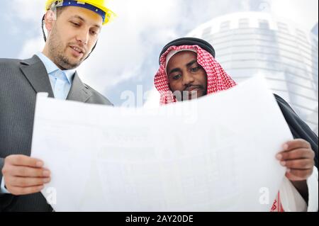 Business people having consultanting about new building Stock Photo