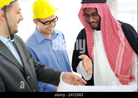 Business people having consultanting about new project at Middle east Stock Photo