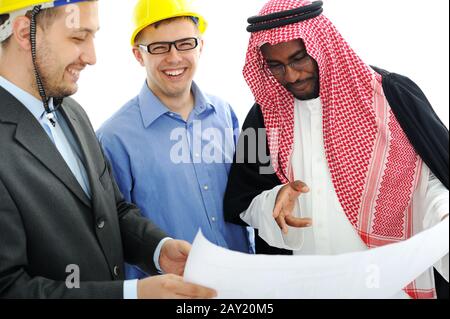 Business people having consultanting about new project at Middle east Stock Photo