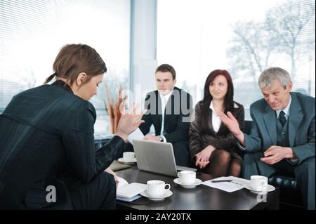Businesswoman having a job interview Stock Photo